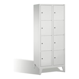 C+P Fächerschrank Classic auf Füßen, 8 Fächer, H1850xB810xT500mm Front Lichtgrau Korpus Lichtgrau