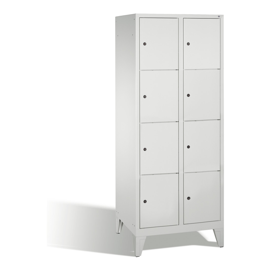 C+P Fächerschrank Classic auf Füßen, 8 Fächer, H1850xB810xT500mm Front Lichtgrau Korpus Lichtgrau