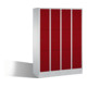 C+P Fächerschrank Classic auf Sockel, 12 Fächer, H1800xB1190xT500mm Front Rubinrot Korpus Lichtgrau-1