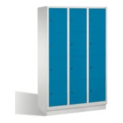 C+P Fächerschrank Classic auf Sockel 12 Fächer Front Lichtblau Korpus Lichtgrau