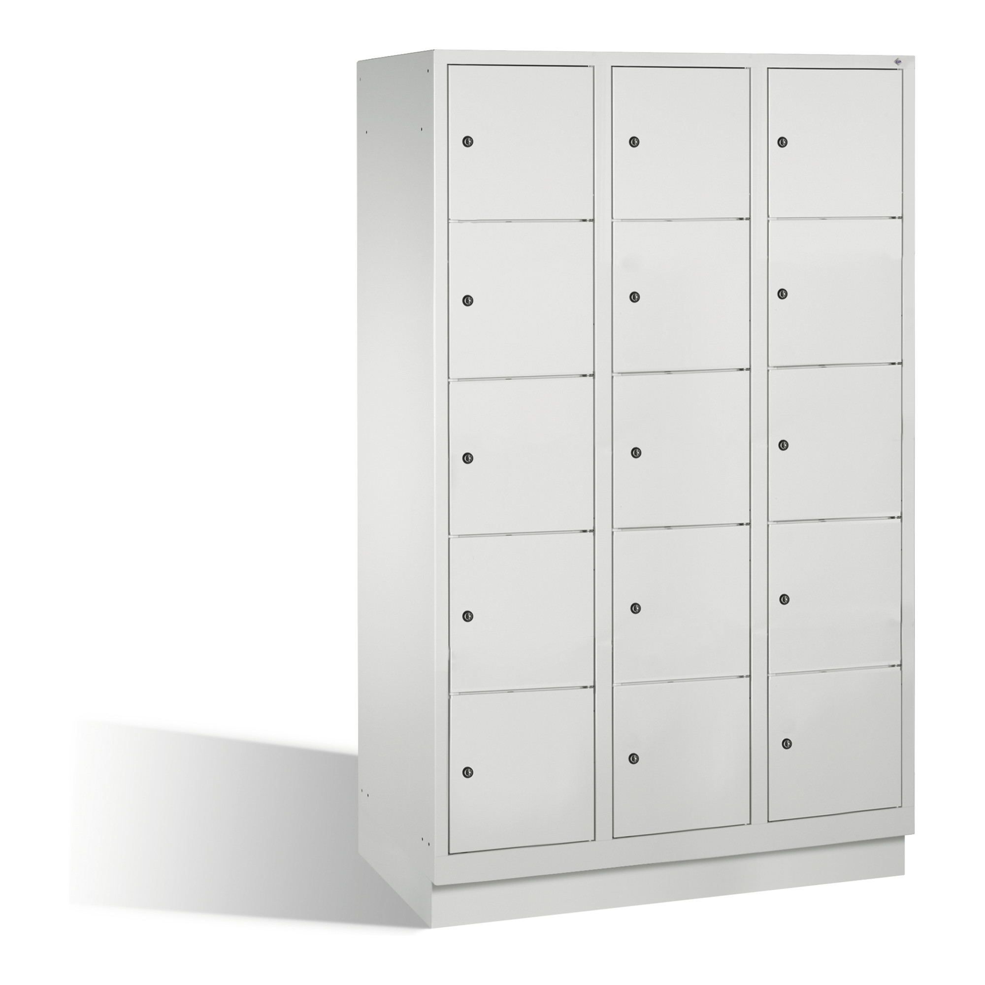 C+P Fächerschrank Classic auf Sockel, 15 Fächer, H1800xB1200xT500mm Front Lichtgrau Korpus Lichtgrau ; C + P Möbelsysteme