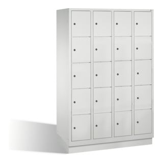 C+P Fächerschrank Classic auf Sockel, 20 Fächer, H1800xB1190xT500mm Front Lichtgrau Korpus Lichtgrau
