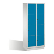 C+P Fächerschrank Classic auf Sockel 8 Fächer Front Lichtblau Korpus Lichtgrau