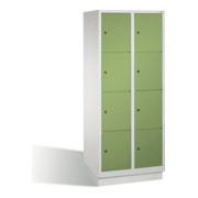 C+P Fächerschrank Classic auf Sockel 8 Fächer Front Resedagrün Korpus Lichtgrau