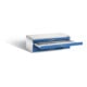 C+P Flachablageschrank Serie 7100_7200, H420xB1100xT765mm, Front Enzianblau, Korpus Lichtgrau (7100-000)