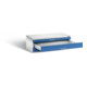 C+P Flachablageschrank Serie 7100_7200, H420xB1100xT765mm, Front Enzianblau, Korpus Lichtgrau (7100-100)