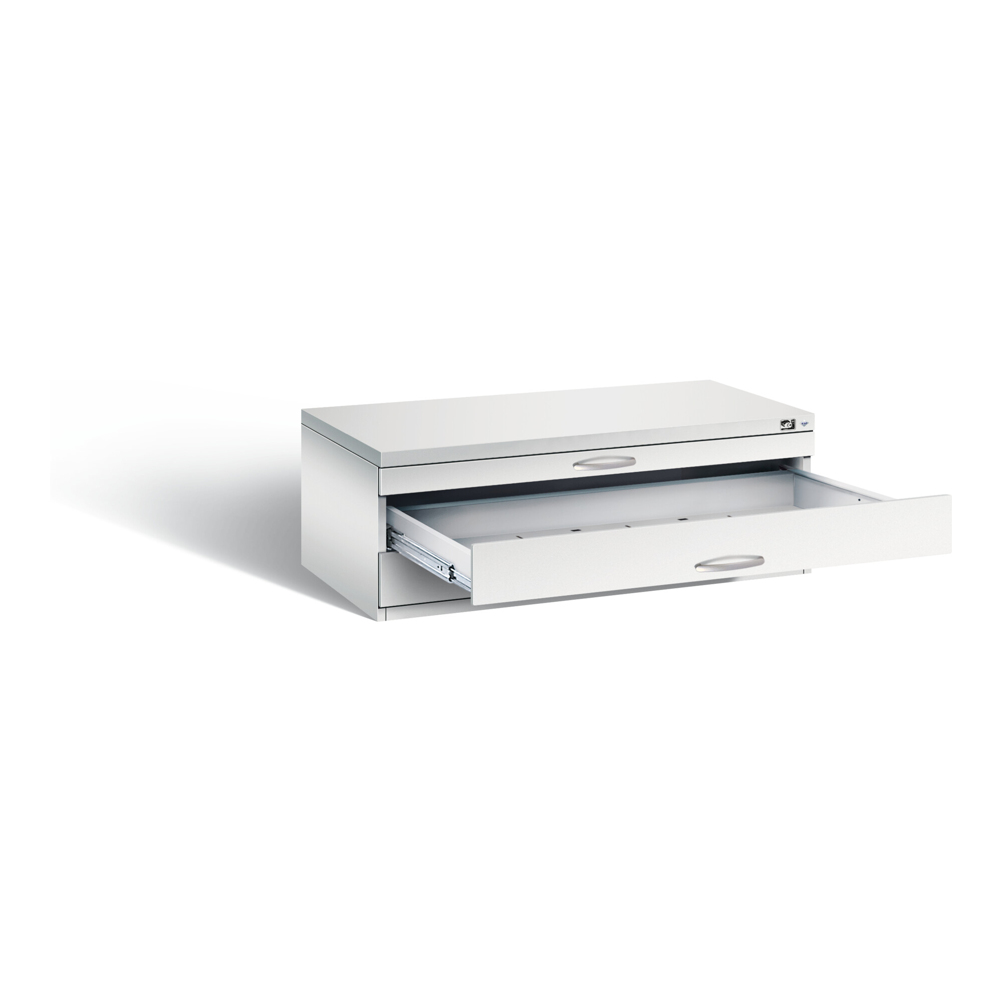 C+P Flachablageschrank Serie 7100_7200, H420xB1100xT765mm, Front Lichtgrau, Korpus Lichtgrau (7100-100) ; C + P Möbelsysteme
