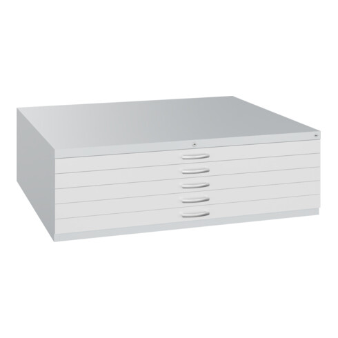 C+P Flachablageschrank Serie 7100_7200, H420xB1350xT960mm, 7035/7035