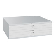 C+P Flachablageschrank Serie 7100_7200, H420xB1350xT960mm, 7035/7035