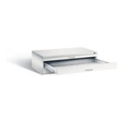 C+P Flachablageschrank Serie 7100_7200, H420xB1350xT960mm, Front Lichtgrau, Korpus Lichtgrau (7200-100)