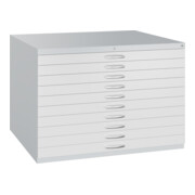 C+P Flachablageschrank Serie 7100_7200, H760xB1100xT765mm, 7035/7035