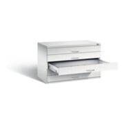 C+P Flachablageschrank Serie 7100_7200, H760xB1100xT765mm, Front Lichtgrau, Korpus Lichtgrau (7101-100)