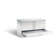 C+P Flachablageschrank Serie 7100_7200, H760xB1100xT765mm, Front Lichtgrau, Korpus Lichtgrau (7101-200)-1