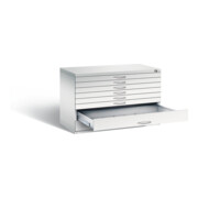 C+P Flachablageschrank Serie 7100_7200, H760xB1100xT765mm, Front Lichtgrau, Korpus Lichtgrau (7101-200)