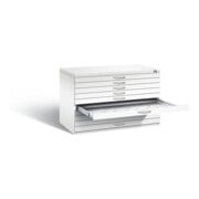 C+P Flachablageschrank Serie 7100_7200, H760xB1100xT765mm, Front Verkehrsweiß, Korpus Verkehrsweiß (7101-000)