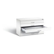 C+P Flachablageschrank Serie 7100_7200, H760xB1100xT765mm, Front Verkehrsweiß, Korpus Verkehrsweiß (7101-100)