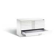 C+P Flachablageschrank Serie 7100_7200, H760xB1100xT765mm, Front Verkehrsweiß, Korpus Verkehrsweiß (7101-200)