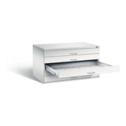 C+P Flachablageschrank Serie 7100_7200, H760xB1350xT960mm, Front Lichtgrau, Korpus Lichtgrau (7201-100)