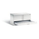 C+P Flachablageschrank Serie 7100_7200, H760xB1350xT960mm, Front Lichtgrau, Korpus Lichtgrau (7201-200)-1