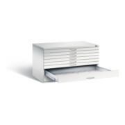 C+P Flachablageschrank Serie 7100_7200, H760xB1350xT960mm, Front Lichtgrau, Korpus Lichtgrau (7201-200)