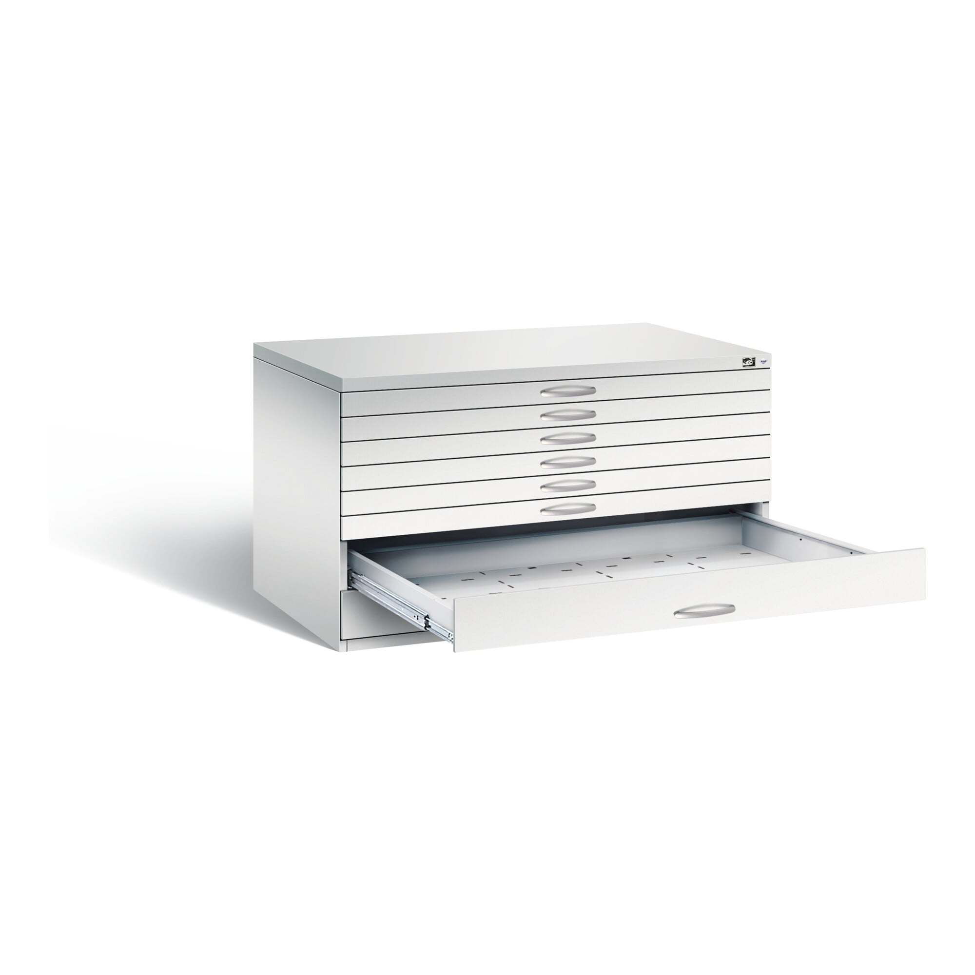 C+P Flachablageschrank Serie 7100_7200, H760xB1350xT960mm, Front Lichtgrau, Korpus Lichtgrau (7201-200) ; C + P Möbelsysteme