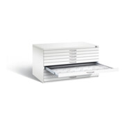 C+P Flachablageschrank Serie 7100_7200, H760xB1350xT960mm, Front Verkehrsweiß, Korpus Verkehrsweiß (7201-000)