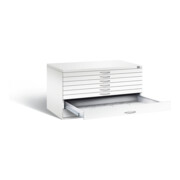 C+P Flachablageschrank Serie 7100_7200, H760xB1350xT960mm, Front Verkehrsweiß, Korpus Verkehrsweiß (7201-200)