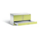 C+P Flachablageschrank Serie 7100_7200, H760xB1350xT960mm, Front Viridingrün, Korpus Lichtgrau (7201-200)-1