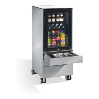 C+P Fridge-Caddy Asisto pour couverts et vaisselle, H1150xL500xP600mm aluminium blanc