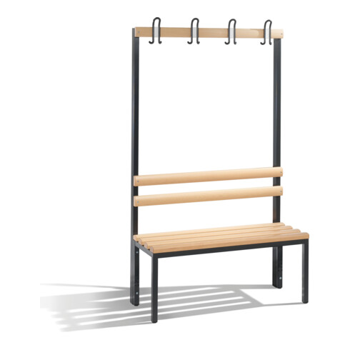 C+P Garderobenbank Basic, H1650xB1000xT403mm Farbe Gestell Schwarzgrau