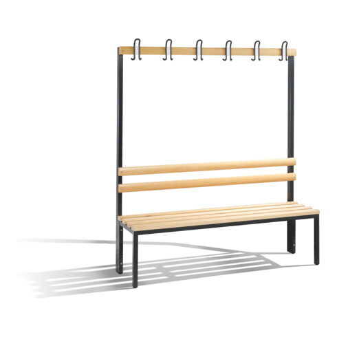 C+P Garderobenbank Basic, H1650xB1500xT403mm Farbe Gestell Schwarzgrau