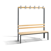 C+P Garderobenbank Basic, H1650xB1500xT403mm Farbe Gestell Schwarzgrau