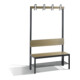 C+P Garderobenbank mit Rückenlehne, Basic Plus, H1650xB1000xT407mm, Gestell Schwarzgrau / Dekor Eiche Sereno (8060-110)-1