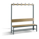 C+P Garderobenbank mit Rückenlehne, Basic Plus, H1650xB1500xT407mm, Gestell Schwarzgrau / Dekor Eiche Sereno (8061-110)-1