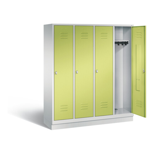 C+P Garderobenschrank Classic, H1800xB1590xT500mm, Front Viridingrün, Korpus Lichtgrau (8020-42)