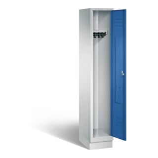 C+P Garderobenschrank Classic, H1800xB320xT500mm, Front Enzianblau, Korpus Lichtgrau (8020-10)