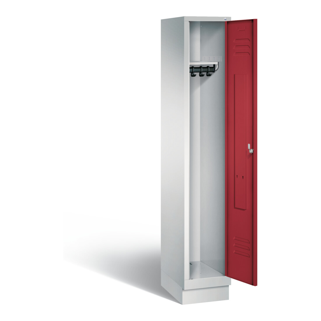 C+P Garderobenschrank Classic, H1800xB320xT500mm, Front Rubinrot, Korpus Lichtgrau (8020-10)