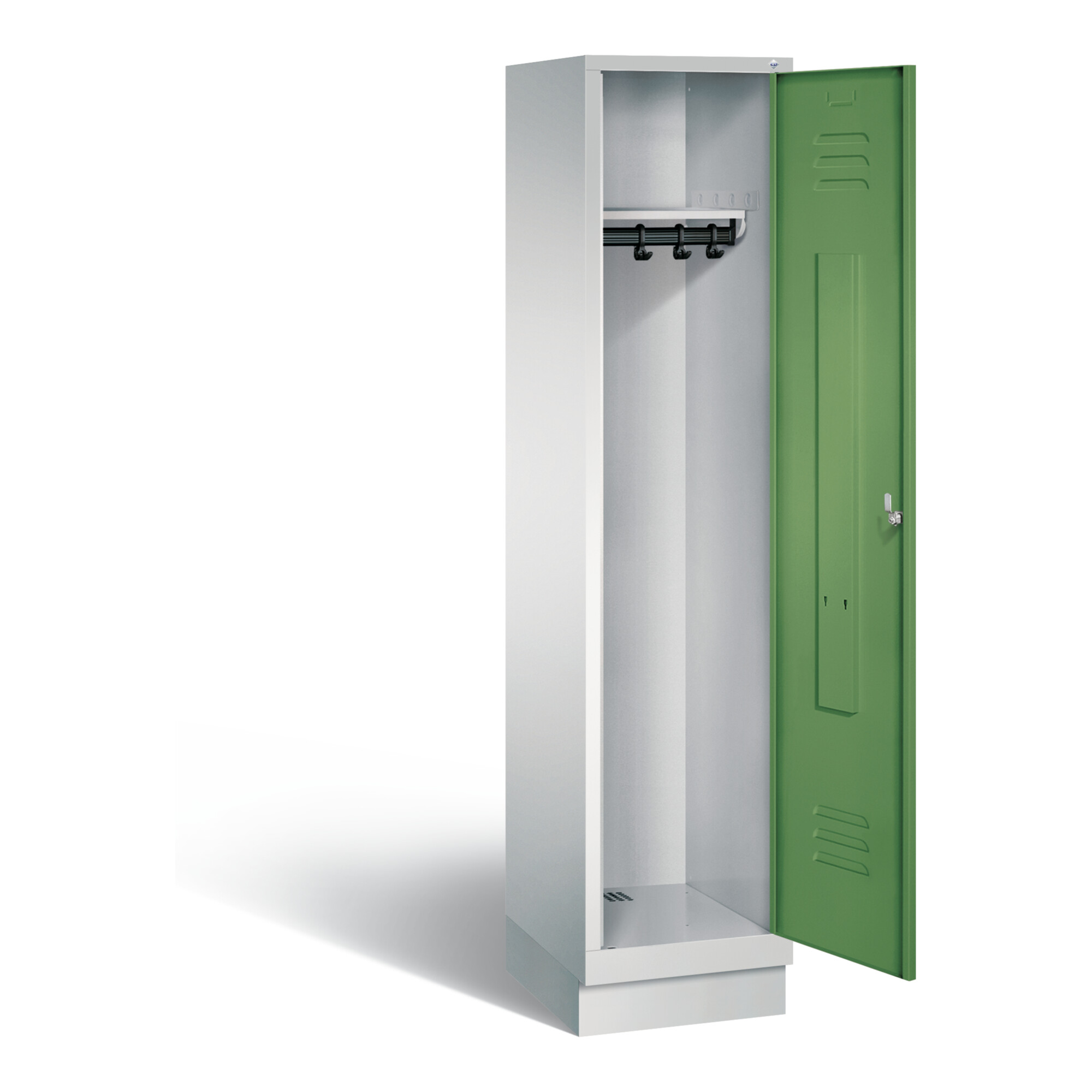 C+P Garderobenschrank Classic, H1800xB420xT500mm, Front Resedagrün, Korpus Lichtgrau (8020-12) ; C + P Möbelsysteme