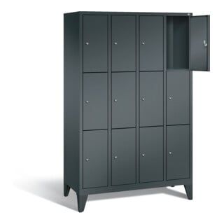 C+P Garderobenschrank Classic, H1850xB1190xT500mm, Front Anthrazitgrau, Korpus Anthrazitgrau (8010-403)