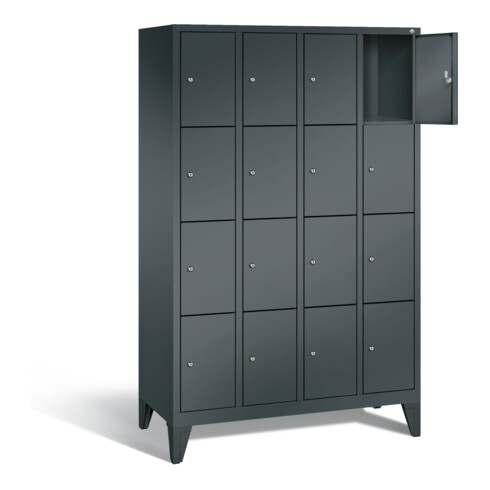 C+P Garderobenschrank Classic, H1850xB1190xT500mm, Front Anthrazitgrau, Korpus Anthrazitgrau (8010-404)