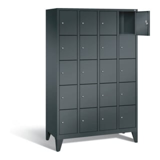 C+P Garderobenschrank Classic, H1850xB1190xT500mm, Front Anthrazitgrau, Korpus Anthrazitgrau (8010-405)