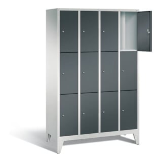 C+P Garderobenschrank Classic, H1850xB1190xT500mm, Front Anthrazitgrau, Korpus Lichtgrau (8010-403)