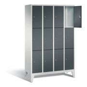 C+P Garderobenschrank Classic, H1850xB1190xT500mm, Front Anthrazitgrau, Korpus Lichtgrau (8010-403)