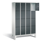 C+P Garderobenschrank Classic, H1850xB1190xT500mm, Front Anthrazitgrau, Korpus Lichtgrau (8010-404)