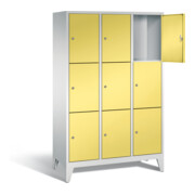 C+P Garderobenschrank Classic, H1850xB1200xT500mm, Front Schwefelgelb, Korpus Lichtgrau (8010-323)