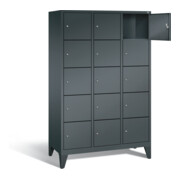 C+P Garderobenschrank Classic, H1850xB1200xT500mm, Front Anthrazitgrau, Korpus Anthrazitgrau (8010-325)