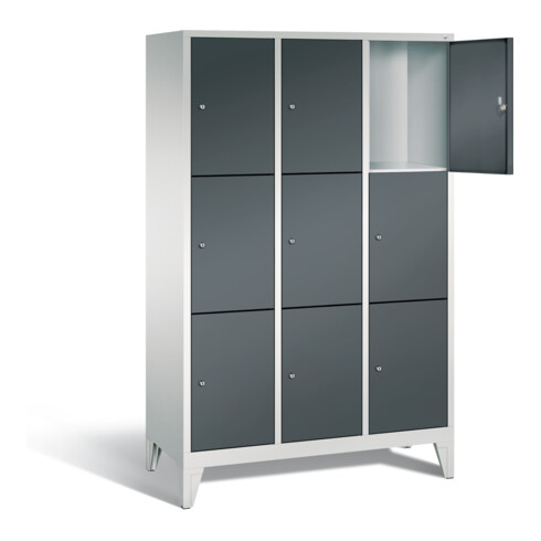 C+P Garderobenschrank Classic, H1850xB1200xT500mm, Front Anthrazitgrau, Korpus Lichtgrau (8010-323)