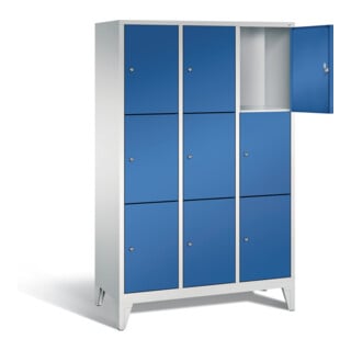 C+P Garderobenschrank Classic, H1850xB1200xT500mm, Front Enzianblau, Korpus Lichtgrau (8010-323)