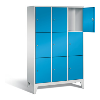 C+P Garderobenschrank Classic, H1850xB1200xT500mm, Front Lichtblau, Korpus Lichtgrau (8010-323)