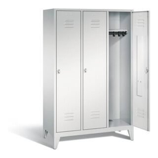 C+P Garderobenschrank Classic, H1850xB1200xT500mm, Front Lichtgrau, Korpus Lichtgrau (8010-32)